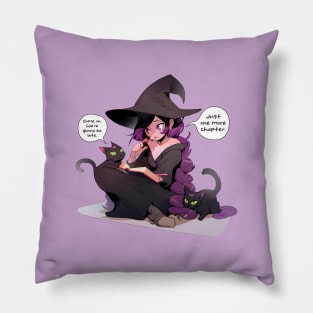 Just One More Chapter Purple. Halloween Book Lover. Pillow
