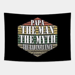 Papa The Man The Myth Cool Vintage Text Tapestry