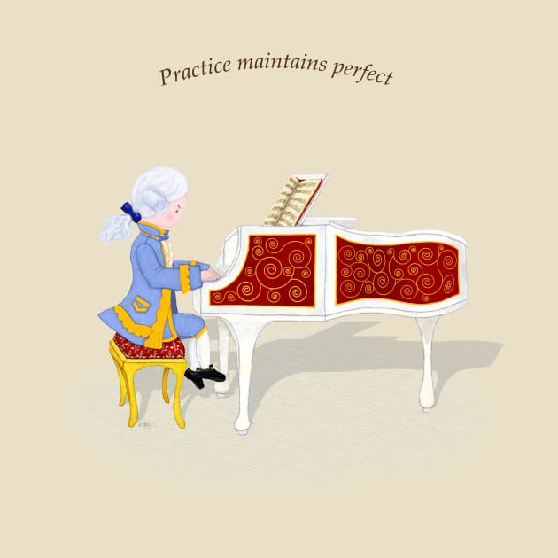 Practice Maintains Perfect Young Mozart Play the Piano by Mozartini