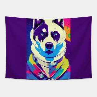 Astronaut husky portrait Tapestry