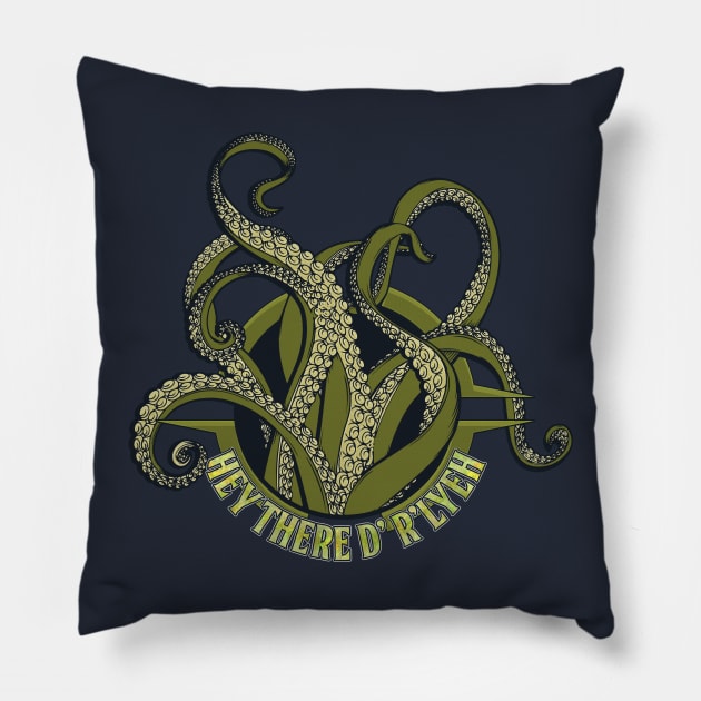 Nerdy Tee - Lovecraft R'lyeh Pillow by KennefRiggles