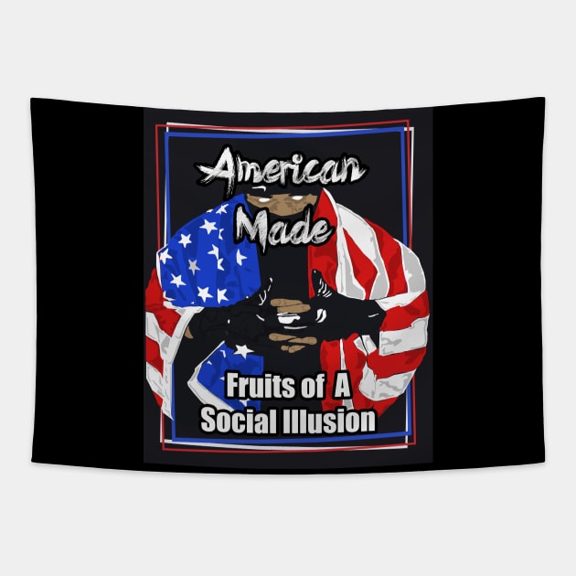American Made Fruits of A Social Illusion Tapestry by Black Ice Design