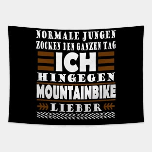 Mountainbike Downhill Männer Berge Trail Spruch Tapestry