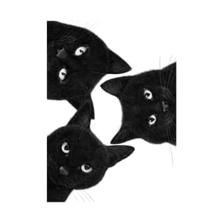 Three black cats in a circle T-Shirt