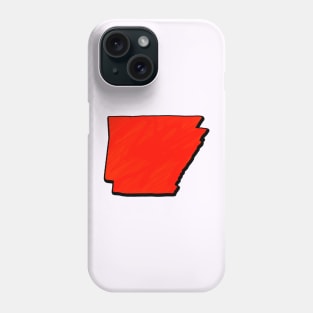 Bright Red Arkansas Outline Phone Case