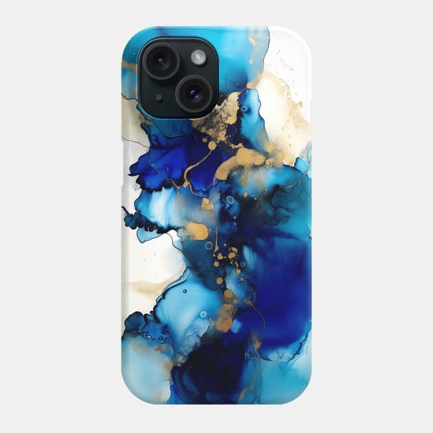 Blue Lagoon - Abstract Alcohol Ink Art Phone Case by inkvestor