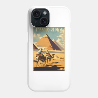 Pyramids of Giza Vintage Travel Art Poster Phone Case