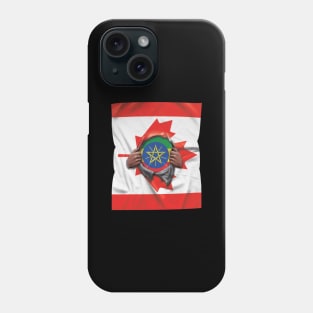 Ethiopia Flag Canadian Flag Ripped - Gift for Ethiopian From Ethiopia Phone Case