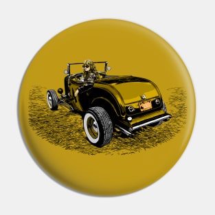 Hot Rod Girl - Gold version - 32 highboy Pin