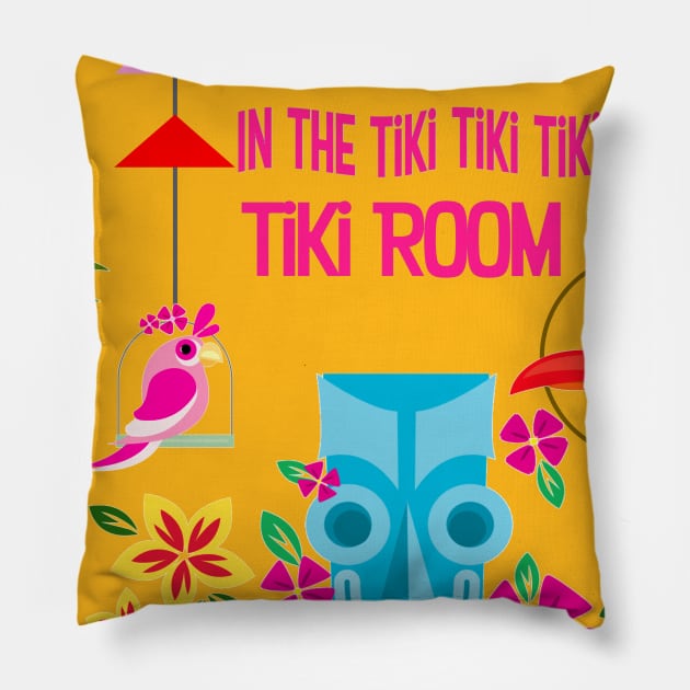 In the Tiki room Pillow by Flip Flops in Fantasyland