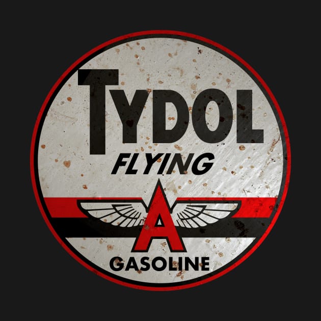 Tydol Flying Gasoline vintage sign rusted version by Hit the Road Designs