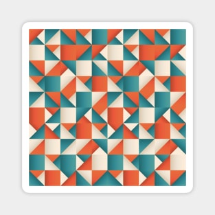 Blue and Orange Geometric Pattern Magnet