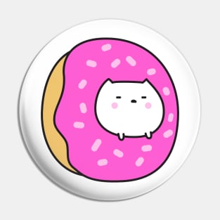 White Cat In Donut Pin