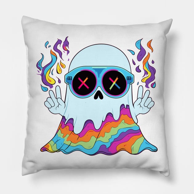 Peace Boo Pillow by Retroprints