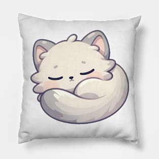 Sleeping Kitten Bliss - Peaceful Feline Nap Art Pillow