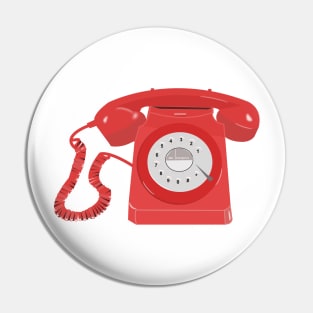 Old fashioned red telephone Pin