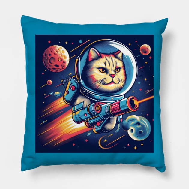 Cosmic Cat . Pillow by Canadaman99
