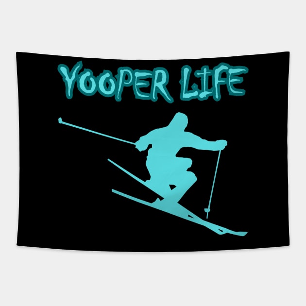 Yooper Life Skiing Mountains Tapestry by The Yooper Life