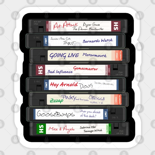 Retro British TV 90s Series VHS Video Cassettes - Retro 90s - Sticker