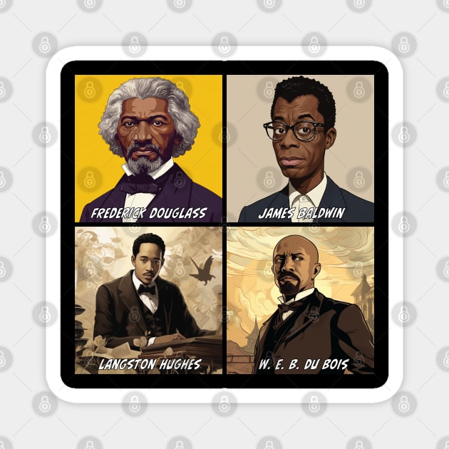 Black History Icons - Men Writers Edition Magnet by UrbanLifeApparel