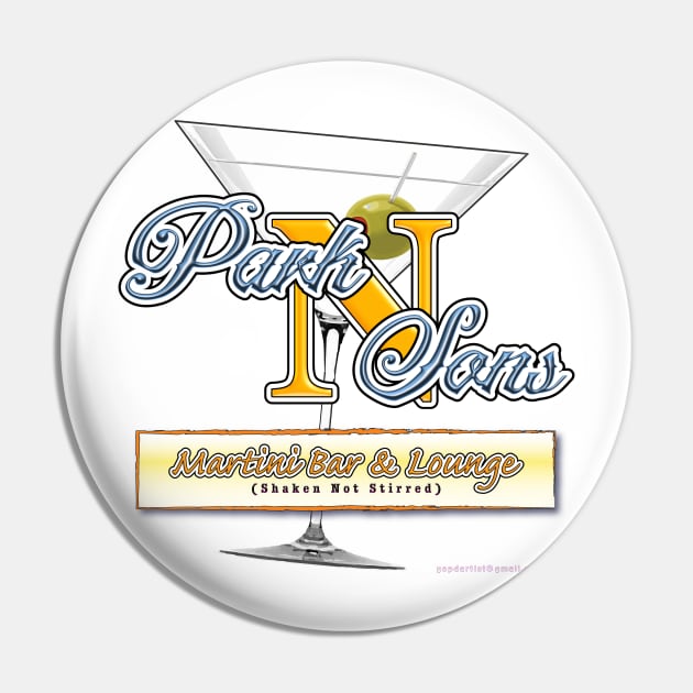 Parkinson's Martini Bar Pin by YOPD Artist