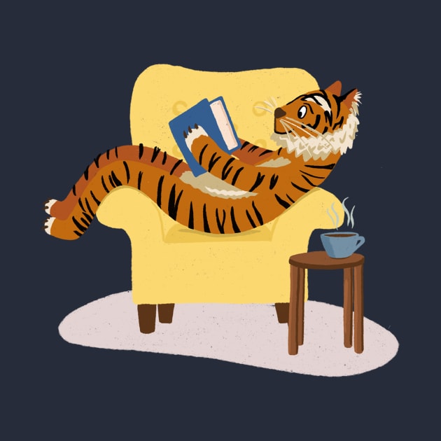 Tiger Reading by Das Brooklyn