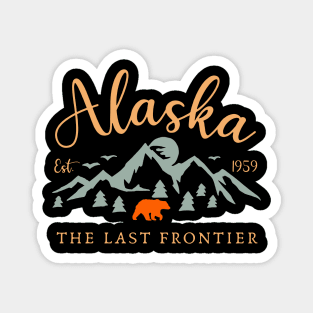 Alaska Mountains, Alaska The Last Frontier Magnet