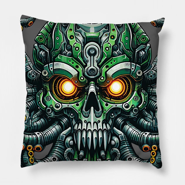 Biomech Cthulhu Overlord S01 D08 Pillow by Houerd