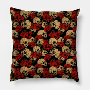 Skull and Roses Pillow