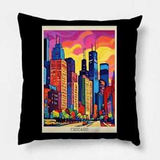 fauvism art of chicago city usa 2 Pillow