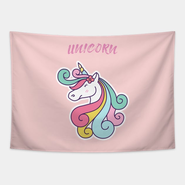 Unicorn Funny Lover Tapestry by JeffDesign