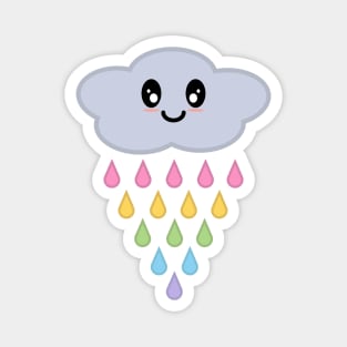 Kawaii Cute Raining Rainbow Rain Clouds Magnet