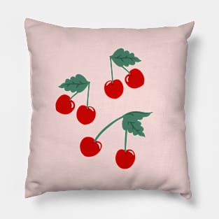 Cherry Kitsch on Pink Pillow