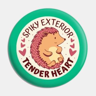 Spiky but Tender Hedgehog Pin