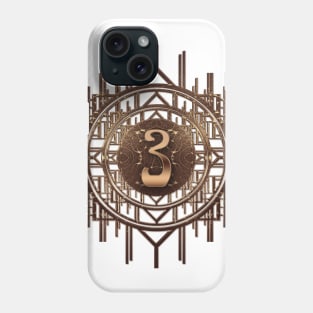 Golden number three in glamorous 1920s jugendstil style Phone Case