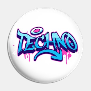 TECHNO  - Graffiti Tech (Blue/pink) Pin