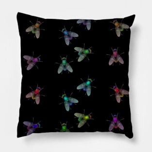 Colorful Fly Everywhere Pillow