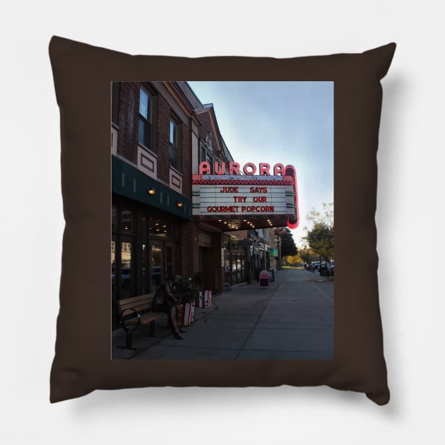 Village Theatre Marquis Pillow by JossSperdutoArt