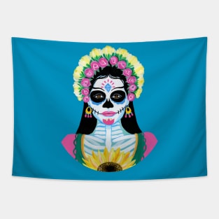 Day of the Dead Sugar Skull Girl Tapestry