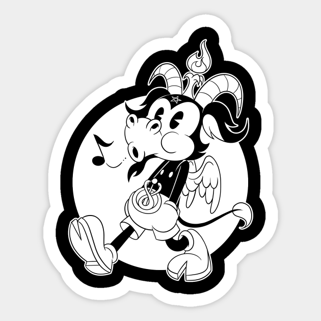 Blackcraft Atheist Baphomet black goat whistling old Cartoon - Baphomet Cartoon - Sticker | TeePublic Blackcraft Atheist Baphomet black goat whistling old Cartoon - Baphomet Cartoon - Sticker | TeePublic