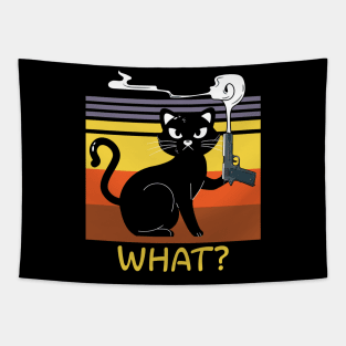 Cat What Black Cat Halloween Tapestry