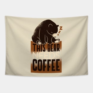 This bear needs coffee Tapestry