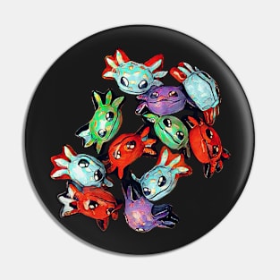 Many different axolotl heads Pin