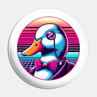 Neon Nightlife - Vaporwave Dapper Duck Pin