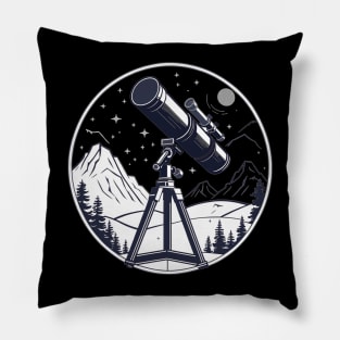 Stargazing telescope astronomy scientist hobby design Pillow