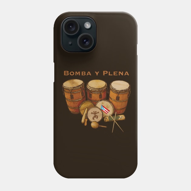 Puerto Rico Bomba y Plena Boricua Phone Case by SoLunAgua