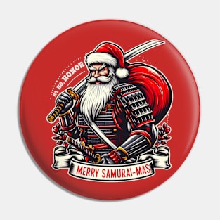Samurai Santa Christmas Pin