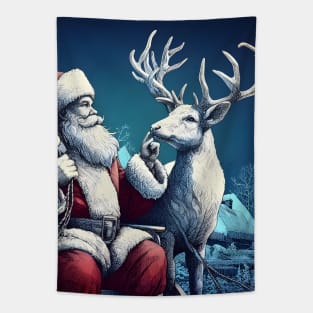 Captivating Christmas: Unleash Cheer with Unique Santa Claus Illustrations! Tapestry