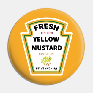 Fresh Yellow Mustard Label Costume Pin