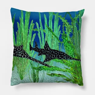 fish, ocean, marine life, ray, shark, stingray- sawfish Pillow